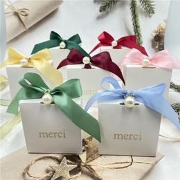Geschenkwikkeling 10 stks Wit papier doos kleine verpakkingen Dozen huwelijksgeschenken voor gasten snoep babydouche feest kerstkerstmis zoet