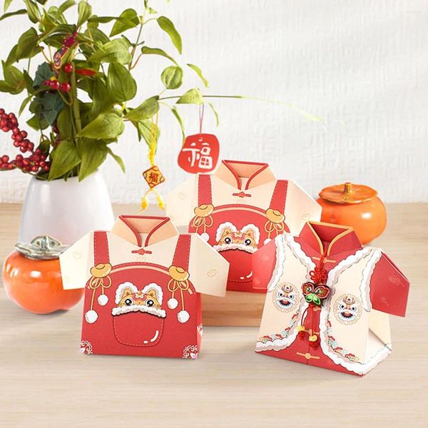 Cadeau cadeau 10pcs année boîte de bonbons chinois vent Tang costume emballage festival de printemps Navidad pliant