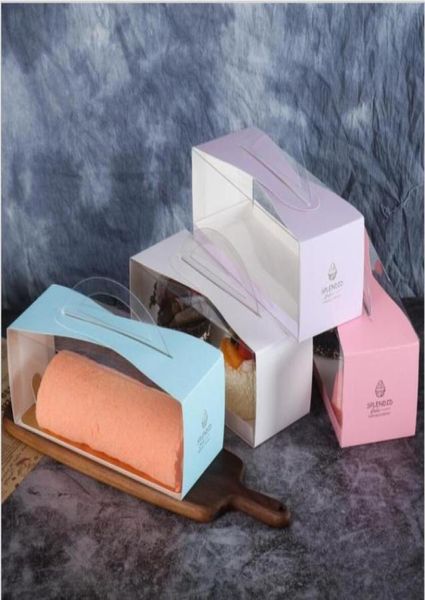 Enveloppe cadeau 10pcSet Long Transparent Portable Cake Roll Packaging Box DIY BAKING ANNIVERSTURE POUR ÉVÉNEMENT FAVORS 3356577