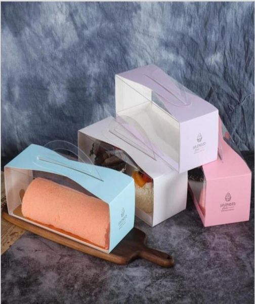 Enveloppe cadeau 10pcSet Long Transparent Portable Cake Roll Packaging Box DIY BAKING ANNIVERSTY pour l'événement Favors 5460727