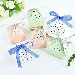 Cadeau cadeau 10pcs dentelle arc cadeaux boîtes bébé douche anniversaire fête de mariage bricolage bonbons chocolat emballage décoration dot carton