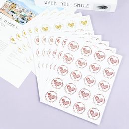 Geschenkwikkeling 10Sheet/200 % Bronzen transparante afdichtingsstickers Love Heart Round Gold Silver Black Envelop Candy Bag -labels voor bakken