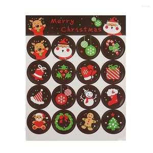 Gift Wrap 10Sheet Merry Christmas Series Patroonstickers voor envelope afdichting Labels Verpakking Decor DIY Baking Tag