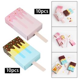 Emballage cadeau 10x papier crème glacée forme boîte bonbons boîtes traiter Popsicle dessin animé pour mariage Halloween décorations faveurs