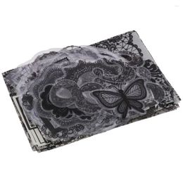 Cadeau cadeau 110pcs cadres papillon forme dentelle scrapbooking noir et blanc série numéros coeur papier d'art
