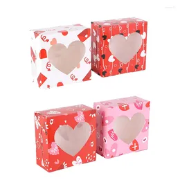 Envoltura de regalos 12/24/36pcs Love Heart Candy Bags con papel transparente Papel de chocolate Box Favors de cumpleaños de boda Decoración