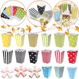 Gift Wrap 12/24/48 Stuks Papier Popcorn Dozen Stip Gestreepte Golf Container Snack Snoep Traktatie doos Kerst Bruiloft Feestartikelen