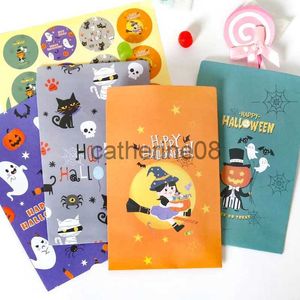 Cadeauverpakking 12-24 stuks 11x16cm Halloween Snoep Koekjeszakken Cartoon Pompoenen Spookkat Gedrukte papieren zak Halloween Eve Feestartikelen Geschenkpakket x1007