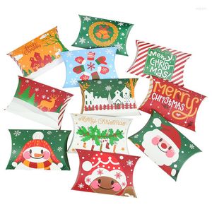 Gift Wrap 12/24Pcs Kerst Kussen Doos Snoep Verpakking Dozen Kids Gunsten Zakken Jaar Noel Navidad Feestartikelen