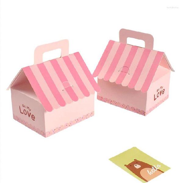 Emballage cadeau 12/24 pièces Portable fille chocolat boîte à bonbons Biscuit cuisson pour invité papier emballage sac bébé douche faveur de fête de mariage