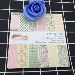 Envoltura de regalo 12 páginas de 6 flores Letras en inglés Forever Series Hecho a mano Corte de papel DIY Álbum de recortes creativo