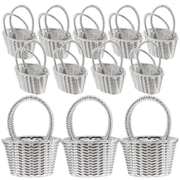 Emballage cadeau 12 pièces boîte à bonbons faveur de mariage panier de rangement créatif poche petits paniers en plastique bébé douche bonbons