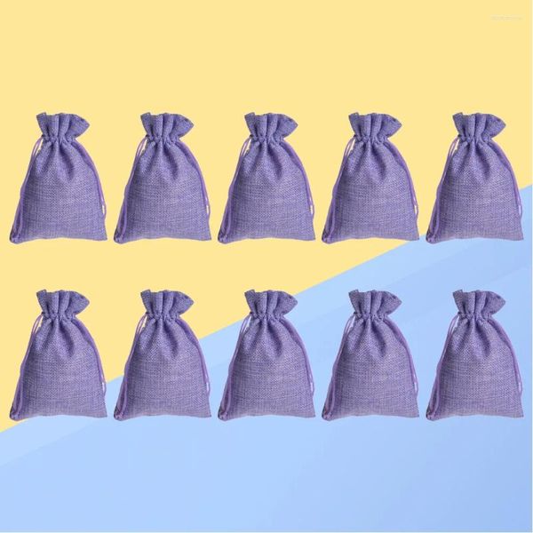 Cadeau cadeau 12 pcs sacs d'anniversaire de Noël pour cadeaux bijoux organisateur cordon toile de jute