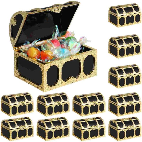 Envoltura de regalo 12 PCS Treasure Sugar Box Juguete pequeño Mini Moneda Premios Cofres piratas Niños Niños Juguetes retro Cajas de tratamiento
