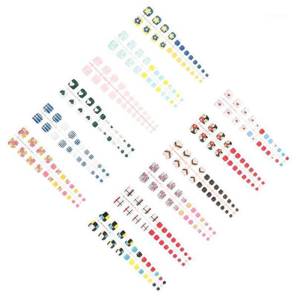 Emballage cadeau 12 ensembles/288pcs ongles courts faux orteils bouts d'ongles artificiels