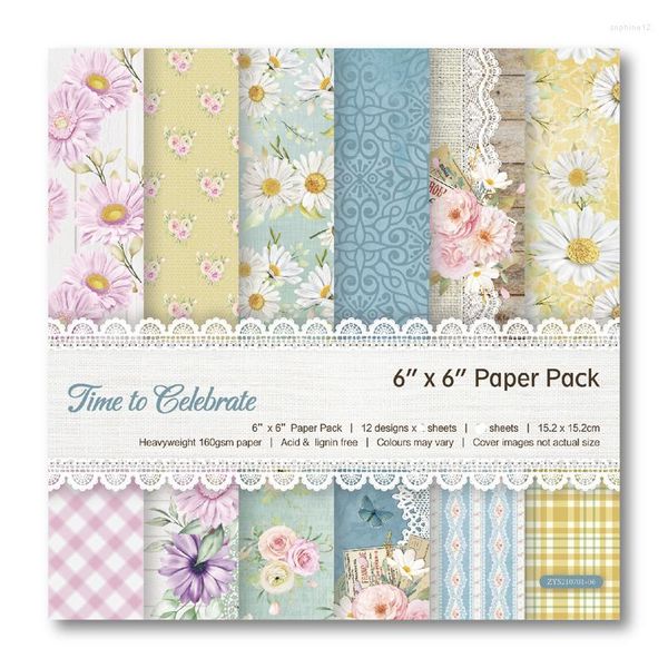 Emballage cadeau 12 feuilles 15,2 x 15,2 cm Time To Celebrate Paper Pad Scrapbooking Pack Handmade Craft Background Card