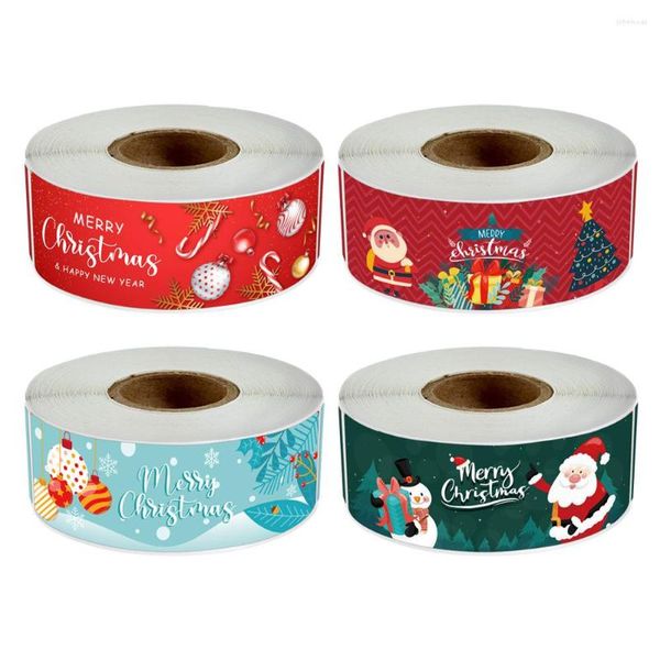 Enveloppe cadeau 120 PCS / Roll Christmas Strip Box Boîte d'emballage Joint d'emballage d'auto-étiquette auto-adhésive