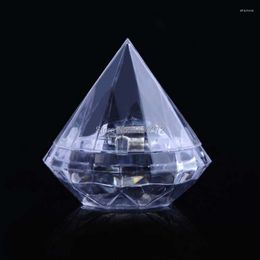 Geschenkomschakeling 120 stks 7x7cm doorzichtige plastic mooie diamantvorm snoepdozen doosjes trouwfeest gunst houders banket