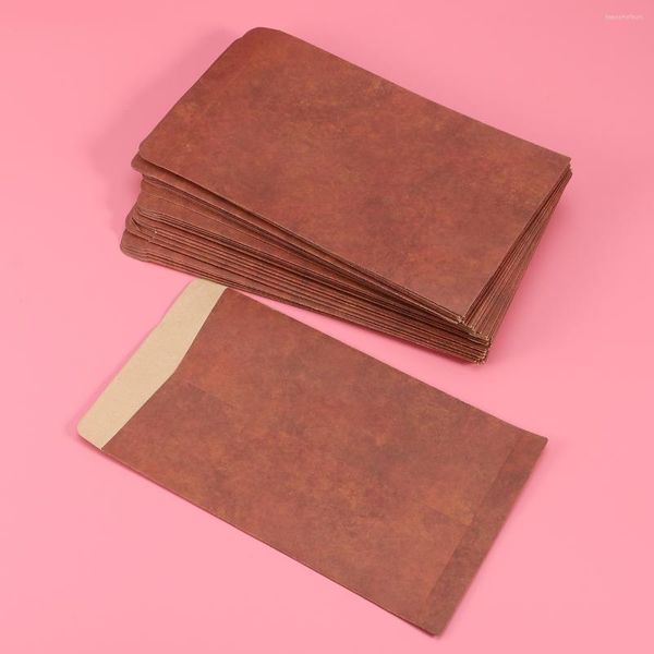 Embalagem para presente 120 peças Envelopes marrons criativos com adesivos de vedação Envelopes de estilo europeu Retor Papel kraft vintage para