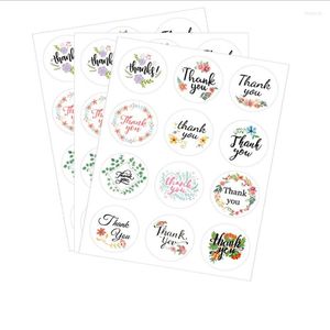 Geschenkomschakeling 120 stks/Lot Label Sticker Paper voor zakelijke doe -het -zelf inpakkaart Bloemronde Dank u Stickers Envelope SEAL -briefpapier