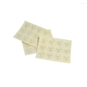 Cadeau cadeau 120pcs / lot transparent rond bronzant merci autocollant de sceau pour les produits faits à la main cuisson étiquette d'étanchéité