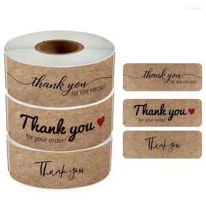 Geschenkwikkeling 120 stcs/roll kraft Paper Thank You Stickers diy verpakking decoratie voor gepersonaliseerde geschenken en zakelijke label