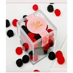 Cadeau cadeau 12pcs acrylique bonbons boîte goodie sacs clair chocolat plastique fête de mariage faveur emballage pâtisserie conteneur bijoux goutte deli dhflz