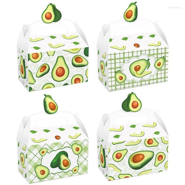 Cadeau cadeau 12pcs avocat vert boîte fruit thème bonbons mariage fête d'anniversaire bébé douche faveurs sac gâteau biscuit fait maison