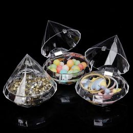 Emballage cadeau 12 pièces boîte à bonbons en plastique Transparent de qualité alimentaire contenant en forme de diamant Halloween enfants Ttorage 230701