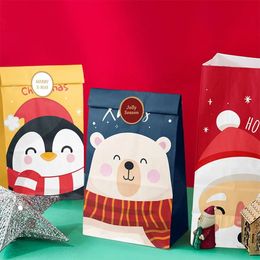 Gift Wrap 12 Stuks Candy Cookie Zak Kerstman Sneeuwpop Kerst Verpakking Zakken Xmas Navidad Jaar Party Decor Supplies 231122