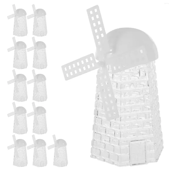 Cadeau cadeau 12pcs boîte de rangement de bonbons faveur de fête petit emballage de moulin à vent