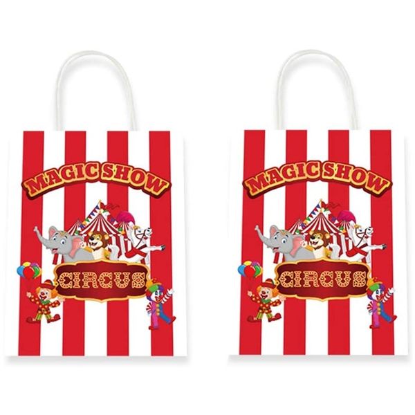 Cadeau cadeau 12pcs cirque carnaval fête bonbons sac cirque bonbons papier sac enfants anniversaire bébé douche fête décoration sacs cadeaux fournitures de fête 220913