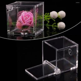 Emballage cadeau 12 pièces acrylique transparent Cube carré boîte à bonbons boîtes à friandises conteneurs pour fête de mariage bijoux accessoires bricolage artisanat