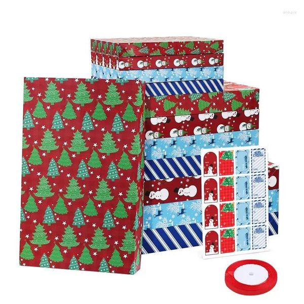 Envoltura de regalos 12pcs colorido cartón camisa duradera organizadores soporte para ropa para navidad suministros de fiesta navideña