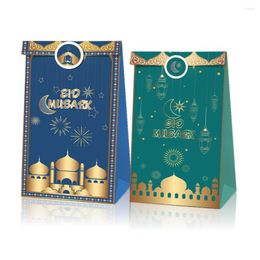 Emballage cadeau 12 pièces Eid Al Fitr Gurban fête bonbons Biscuits sac en papier Kraft décoration Ramadan