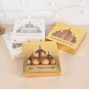 Emballage cadeau 12PCS Eid Mubarak Coffret cadeau Boîte d'emballage de bonbons au chocolat Ramadan Kareem Boîte de faveurs pour la maison Décoration islamique Fournitures de fête musulmane 230331