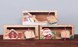 Enveloppe cadeau 12pcs Style européen Boîte en papier kraft Grand Christmas Candy PVC Window Biscuit6167501