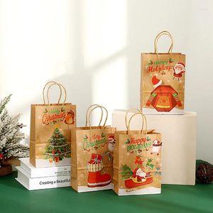 Cadeau cadeau 12pcs grands sacs de Noël sac en papier kraft pour collation de Noël vêtements boîte cadeau emballage Noël TC252A