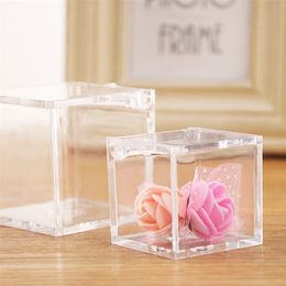 Cadeau cadeau 12pcs / lot clair bricolage boîte-cadeau de mariage bébé douche faveurs mini boîte de bonbons en plastique transparent 220913