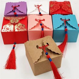 Enveloppe cadeau 12pcs / lot de style européen de style de mariage Candage d'emballage en papier boîtier coloré en carton de bricolage créatif pour le chocolat à thé en chocolat