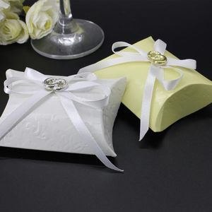 Cadeau cadeau 12pcs oreiller bonbons boîtes créatives faveurs de mariage boîte sacs sucrés baby shower fête d'anniversaire papier emballage wi