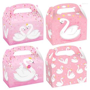 Emballage cadeau 12 pièces rose cygne boîtes boîte à bonbons fournitures de mariage enfants anniversaire S Biscuits faveurs gâteau emballage sac pour invité