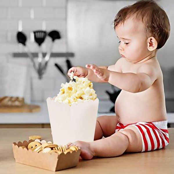 Cadeau cadeau 12pcs boîtes de pop-corn blanc pur conteneur film fête d'anniversaire sacs de friandises mini emballage cadeau