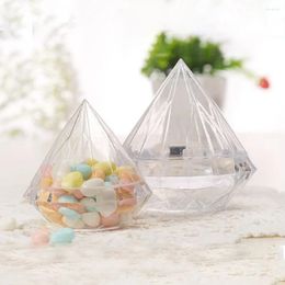 Enveloppe-cadeau 12pcs / ensemble Diamond Shape Box Boîte alimentaire Grade Food Transparent Plastic Plastic Halloween Children Rangement Fleur