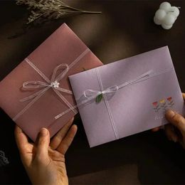 Geschenkwikkeling 12 stks/set papieren enveloppen letters pads schattig briefpapier diy bruiloft feest uitnodiging schrijfstickers kantoorbenodigdheden