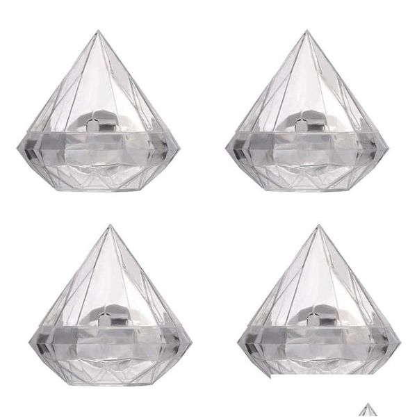 Emballage Cadeau 12 Pcs Transparent Diamant Forme Boîte De Bonbons Boîtes De Faveur Parti Récipient En Plastique Transparent Décor À La Maison Drop Delivery Jardin Festiv Dhblv