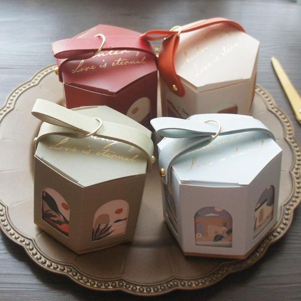 Emballage cadeau 12pcs vue depuis la fenêtre du train boîte en papier avec PU bougie confiture cuire bricolage mariage fête d'anniversaire faveurs cadeaux emballage