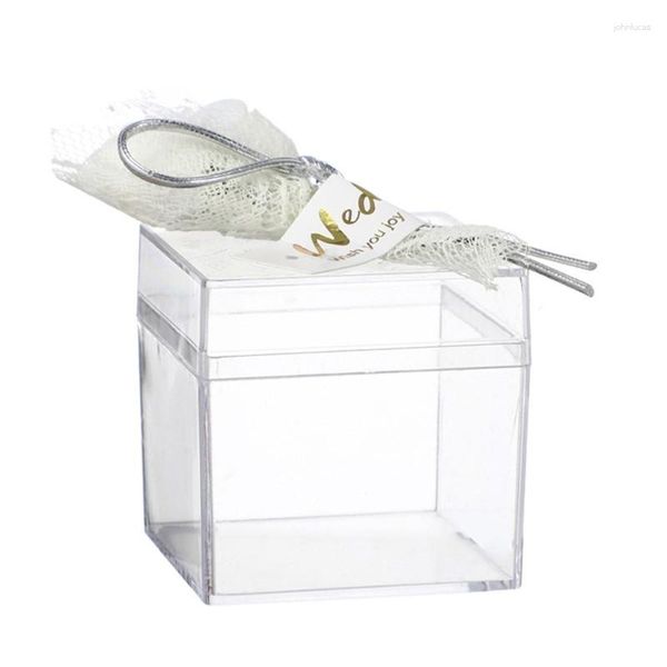 Cadeau cadeau 12pcs faveur de mariage pour les invités Nosegay Clear Candy Box Souvenirs Merci Boîtes Baby Shower