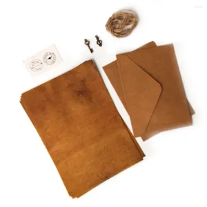 Enveloppe cadeau 12x rétro enveloppe de papeterie ensemble de papier à ténacité élevée kit de papier en ficelle