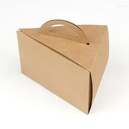 Envoltura de regalo 13 9,5 Caja de pastel de papel Kraft de 9 cm con asa Envasado de alimentos marrón SN1528